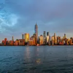 Skyline de Manhattan al atardecer